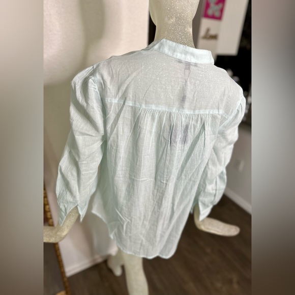 Joe’s Women’s Aurora Blue Sheer Button Up Long Sleeve Top. Size Small. NWT!!! - Picture 7 of 16